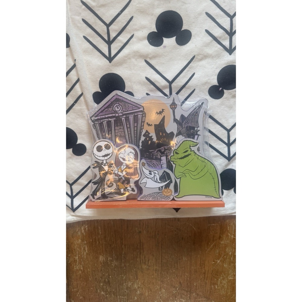 Disney Nightmare Before Christmas Halloween Town 4pc Village Wood NEW